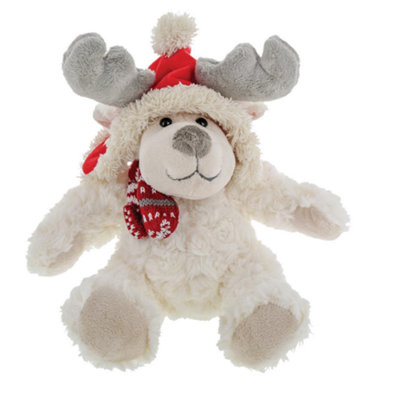 Gund Kalidou White Reindeer With Red Hat & Scarf Plush Soft Toy from B&Q