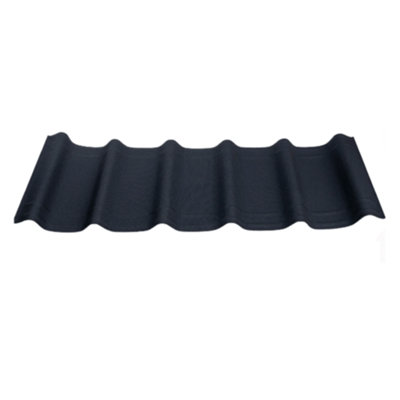 Single Onduline Bitumen Corrugated Roof Tile Roofing Onduvilla Black from B&Q
