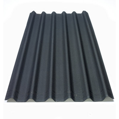 Onduline Black Bitumen Corrugated Roofing Sheet (L)2M (W)820mm (T)2.6mm from B&Q