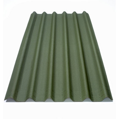 Onduline Green Bitumen Corrugated Roofing Sheet (L)2M (W)820mm (T)2.6mm from B&Q