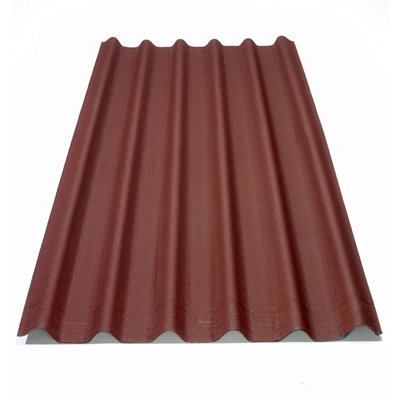 Onduline Red Bitumen Corrugated Roofing Sheet (L)2M (W)820mm (T)2.6mm from B&Q