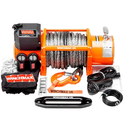 Winchmax 17,000Lb 12V Winch. 30M Dyneema Rope. Remote Controls. from B&Q