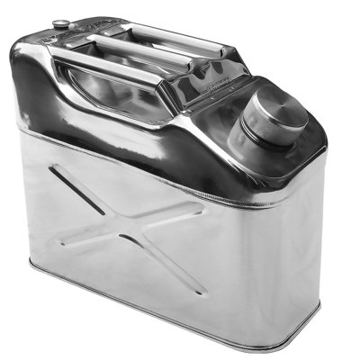 Winchmax Jerry Can 10Ltr Polished Stainless Steel Fuel Petrol Diesel Oil Water from B&Q