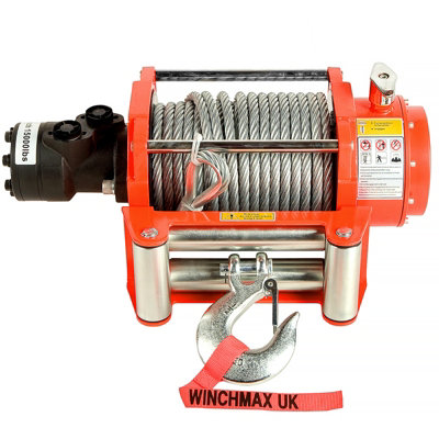 HYDRAULIC WINCH 15000 lb WINCHMAX ORIGINAL ORANGE WINCH, STEEL ROPE - WINCH ONLY - Image 3