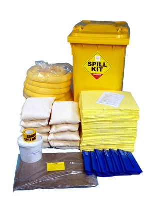 348 Litre Chemical/Universal Spill Kit in Wheeled Bin