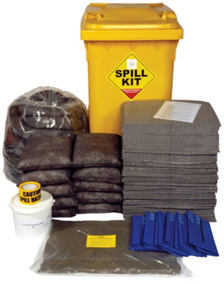 348 Litre General Purpose Spill Kit in Wheeled Bin