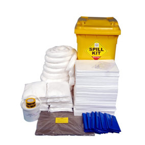 348 Litre Oil and Fuel Only Spill Kit in Wheeled Bin