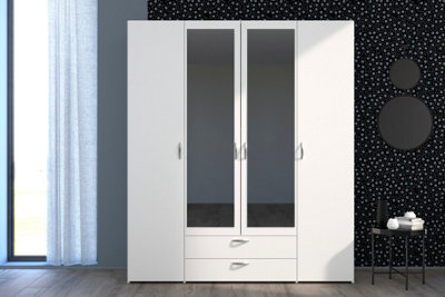 Parisot Daily 4Dr Robe With Mirror White from B&Q