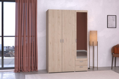 Daily 3Dr Robe With Mirror Oak from B&Q