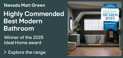 Nevado matt green. Highly commended best modern bathroom. Winner of the 2025 Ideal Home award. Explore the range.