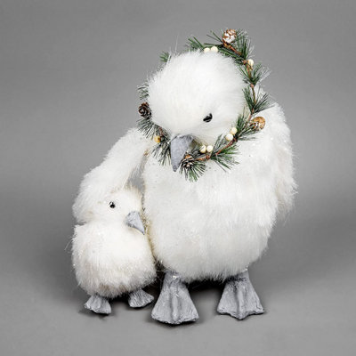 34cm Christmas Tabletop Decorated with Pines Berries Showpieces Home Xmas Party Window decoration, White Penguin Price Comparisons | Compare The Build