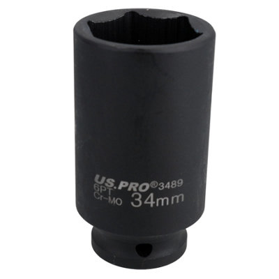 34mm Metric 1/2" Drive Deep Rear Hub Axle Nut Socket 6 Sided Single-Hex