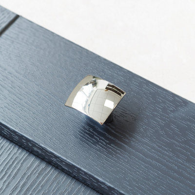 34mm Polished Chrome Square Knob