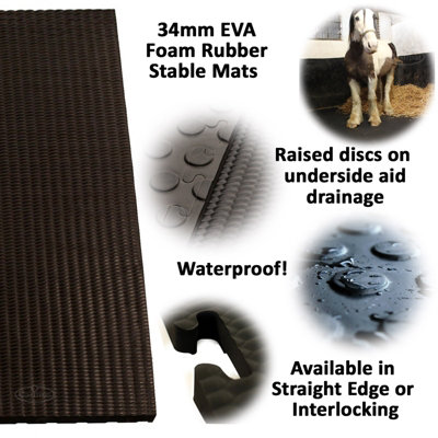34mm Straight Horse Stable Floor Mat x 12 - 3