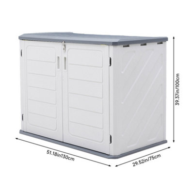 35 cu ft White Outdoor Plastic Storage Shed - 8