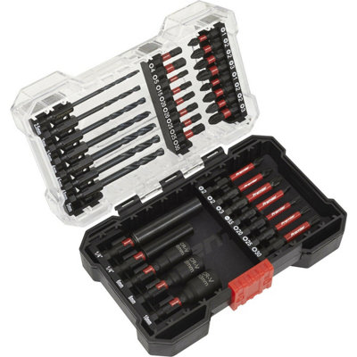 35 Pc Impact Grade Power Tool Bit Set - S2 Steel Bits - 1/4" Hex - Storage Case