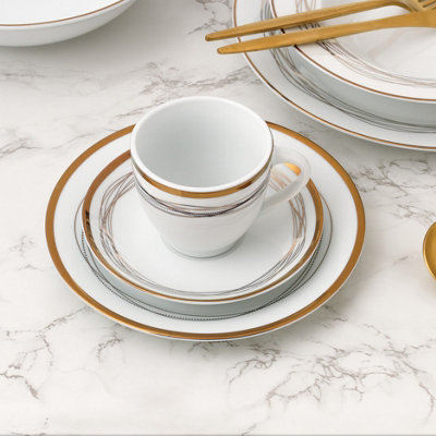 35-Piece Gold Swirl Dinner Set