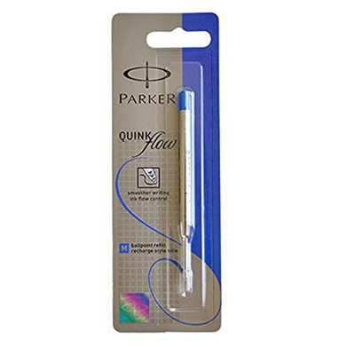 Parker Quink Ballpoint Pen Refill Medium Blue Blister Pack Of 12 from B&Q
