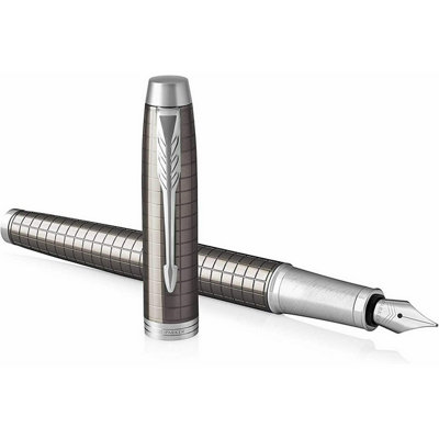 Accessotech Parker Im Premium Dark Espresso Fountain Pen Fine Nib Chrome Trim Gift Box from B&Q