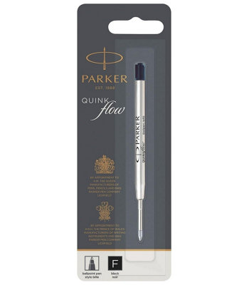 Parker Quink Ballpoint Pen Refill Fine Black Blister Pack Of 12 from B&Q