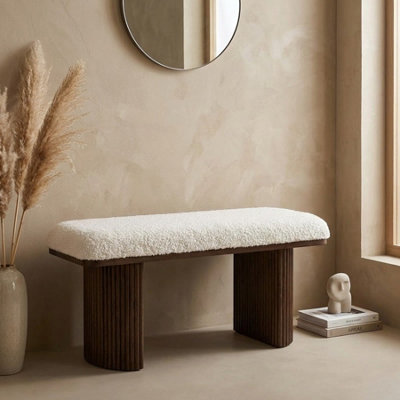 Garden Greatness Boucle Teddy Chestnut Ribbed Bench from B&Q