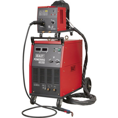 350A Mig Welder with Non-Live Euro Torch - Portable Wire Drive - 415V 3ph Supply