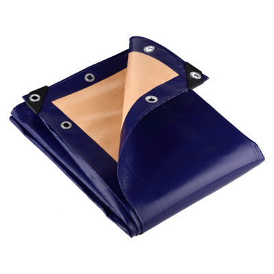 350GSM Extra Heavy Weight Blue/Beige PE Tarpaulin 6m x 13m