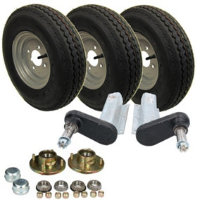 350kg Galvanised Trailer Suspension Units & 10" Wheels & Tyres Kit 4" PCD Hubs