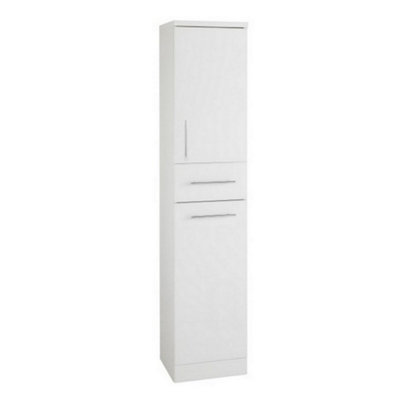 350mm Tall Bathroom Storage Unit Gloss White (Impact) DIY at B&Q