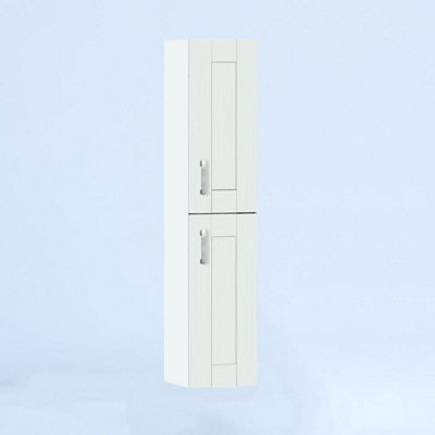 350mm Tall Wall Unit - Cambridge Solid Wood Ivory - Left Hand Hinge