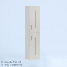 350mm Tall Wall Unit - Cartmel Woodgrain Light Grey - Left Hand Hinge
