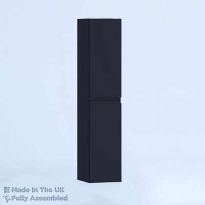 350mm Tall Wall Unit - Lucente Matt Indigo - Left Hand Hinge