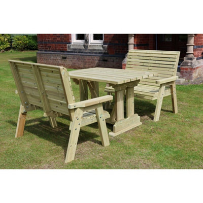 B&Q -  Ergo 4 Seat Compact Set2Xb 120X90 TableL250 X W120 X H103 CmPartially Assembled