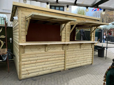 Churnet Valley Garden Furniture Ltd 3.6M X 2.4M Grenwich Chalet - Timber - L280 X W390 X H262 Cm - Minimal Assembly Required-37066 