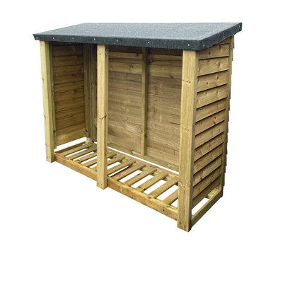 B&Q -  Felted Heavy Duty Log StoreTimberL67 X W180 X H120 CmMinimal Assembly Required