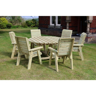 B&Q -  Ergo Round Table Set6 Seater 6XcL320 X W320 X H103 CmPartially Assembled