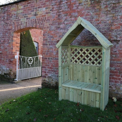 B&Q -  Daisy 2 Seat Trellis Storage ArbourL60 X W130 X H211 CmPartially Assembled