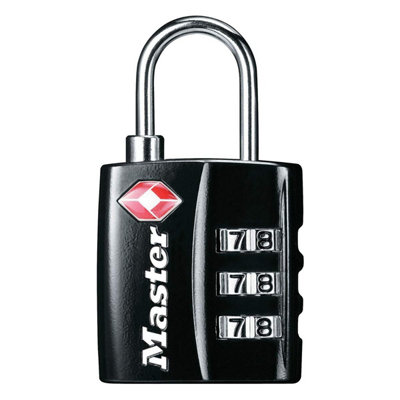 Master Lock 4680Eurdblk Tsa 3-Digit Combination Finish 30Mm Padlock Mlk4680blk Black
