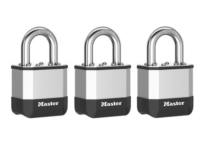 Master Lock Pk1Eurtri Elite Laminated 45mm Padlock25mm Shackle (Pack Of 3) Mlkpk1Tri from B&Q
