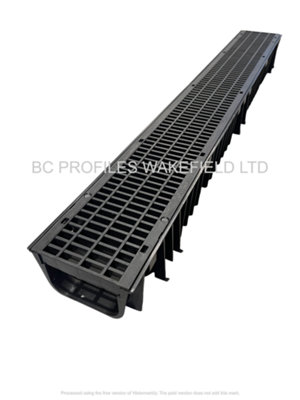 - 3X Clark Drain A15 Drainage Channel 1M X 127mm X 80mm Deep Plastic Linear Channel Drain With Grating