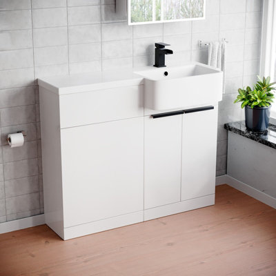 Nes Home Right Hand Black Handles Basin Vanity Unit With Tap & Freestanding Wc Unit from B&Q