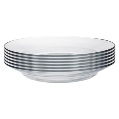 Duralex Lys Glass Soup Plates DishesTemperedHeat Resistant230mmPack Of 6 from B&Q
