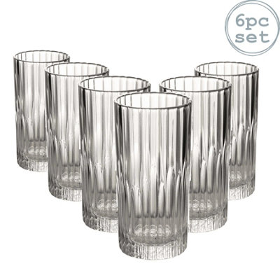 Duralex Manhattan Vintage Collins Glasses305Ml Highball Cocktail TumblersPack Of 6 from B&Q