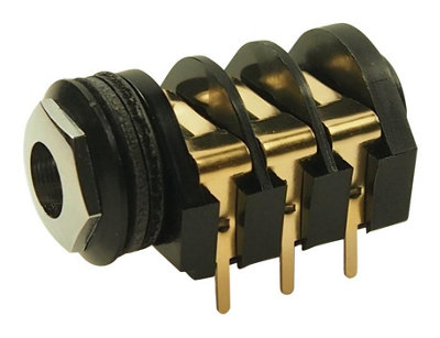 B&Q -  Electronic Components6.35mm Stereo Jack SocketGold PlatedPcb Mount