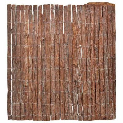 Berkfield Garden Fence 100X600 Cm Bark from B&Q