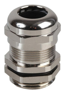 Pro PowerM-Ma M25 Brass Nickel Plated Cable Gland 11-14mm Dia10 Pack from B&Q