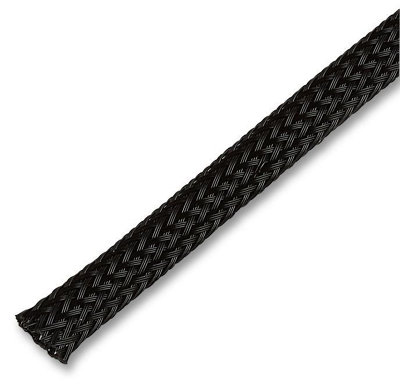 Pro PowerPolyester Expandable Braided Sleeving Black 25mm Dia. 15M Coil Length from B&Q