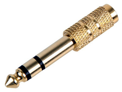 ProSignal Pro Signal3.5mm Stereo Jack Socket To 6.35mm Stereo Jack Plug AdaptorGold from B&Q