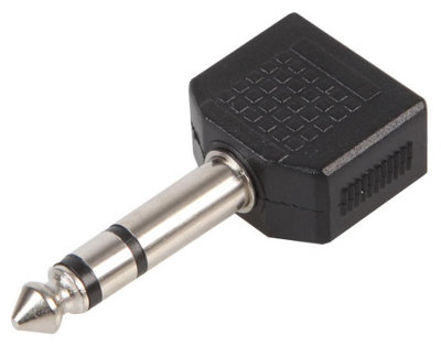 ProSignal Pro Signal2X 3.5mm Stereo Jack Sockets To 1X 6.35mm Stereo Jack Plug Splitter Adaptor from B&Q
