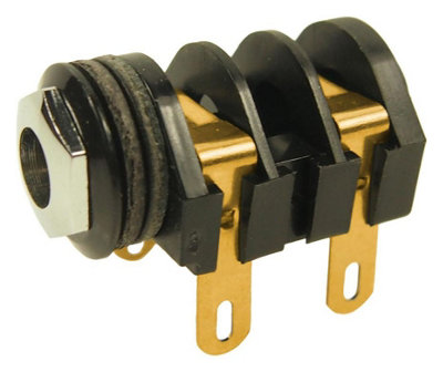 B&Q -  Electronic Components6.35mm Mono Gold Switched Jack SocketSolder Tags